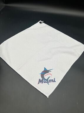 Miami Dolphins 15x15 Microfiber Golf Towel with Carabiner #683